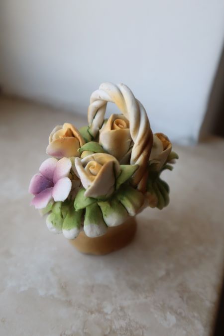 Cosulet mic flori ceramica vintage obiect decor