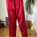 Pantaloni pijama femei rosii satinati second hand