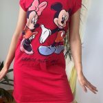 Rochie scurta mulata rosie bumbac Disney Mickey Minnie second hand